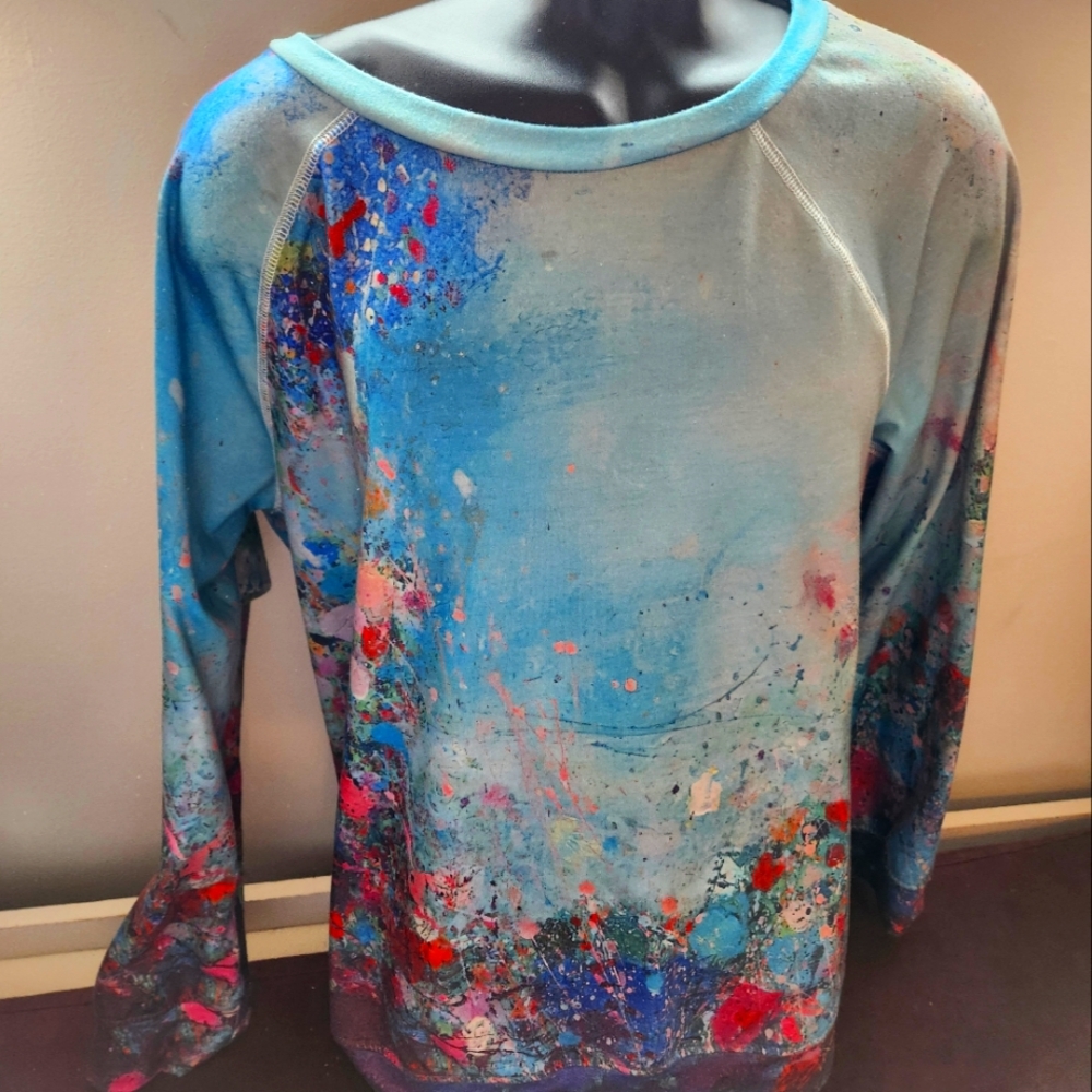 Misslook floral painting long sleeved shirt